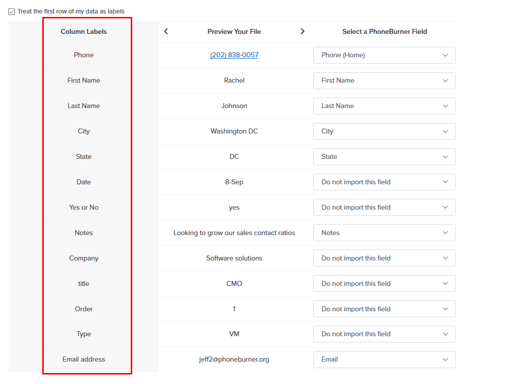 How do I to set up a CSV file for importing? – PhoneBurner