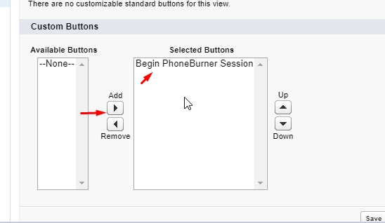 Begin PhoneBurner Dial Session button